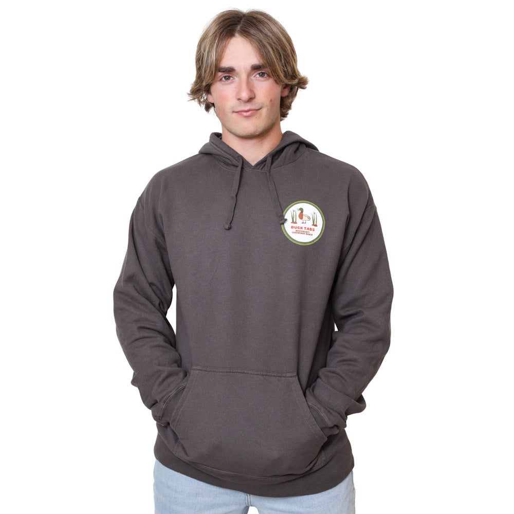 Ducktabs Gray Sunset (back) Hoodie with Logo on front