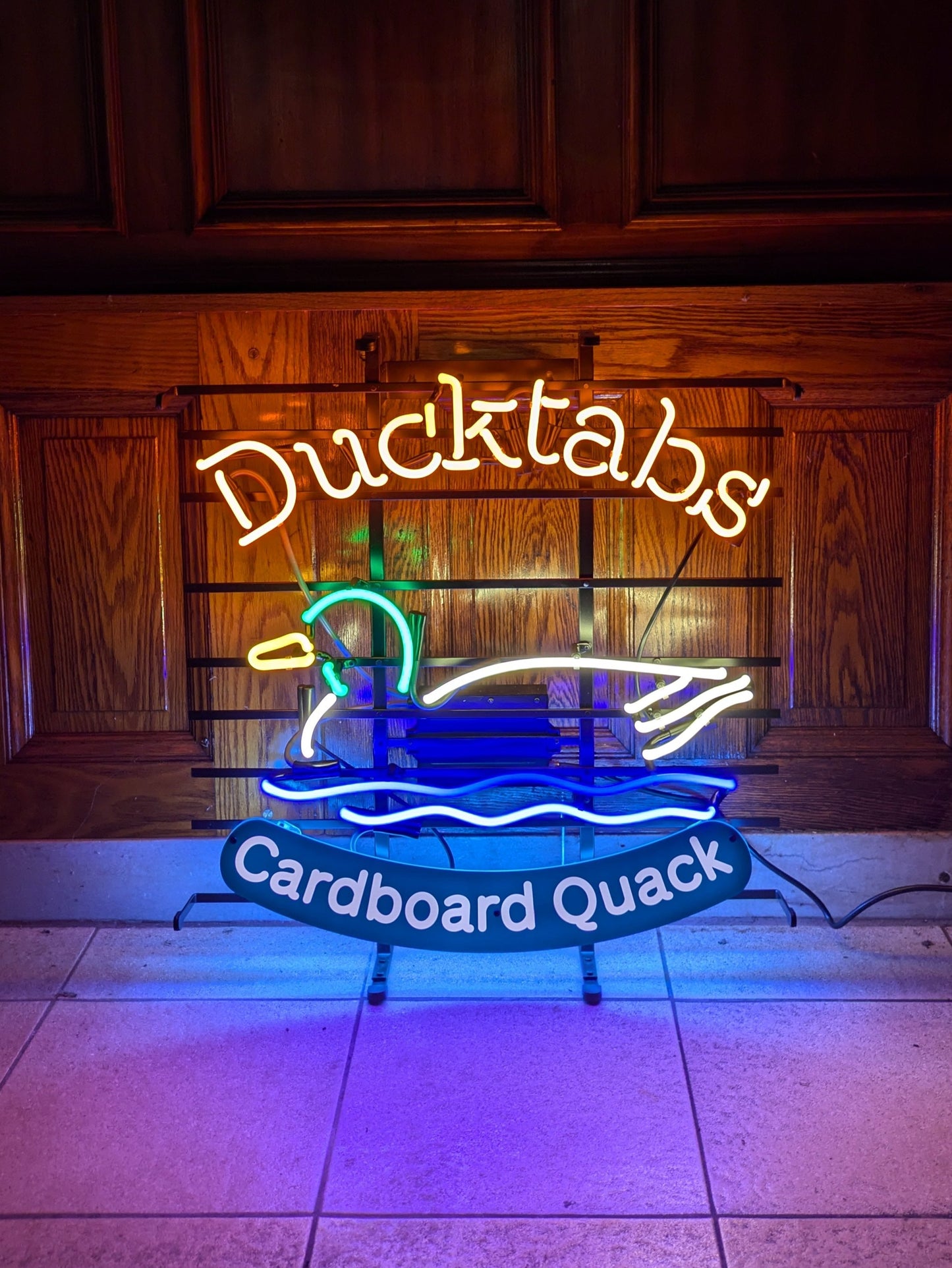 Ducktabs Cardboard Quack Neon | Real Glass Sign