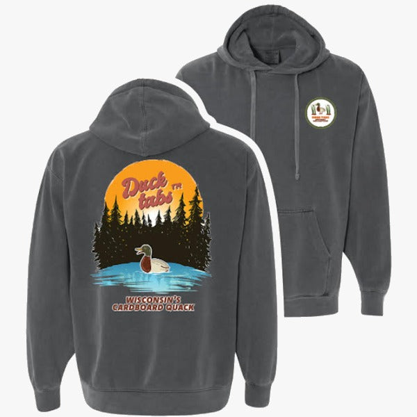 Ducktabs Gray Sunset (back) Hoodie with Logo on front