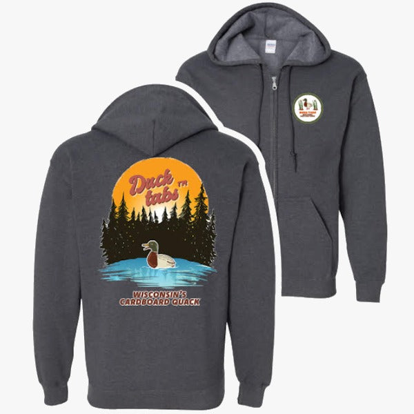 Ducktabs Gray Sunset (back) Zip up with Logo on front