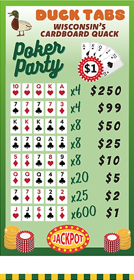 Ducktabs Poker Party 4000ct Wisconsin Pulltabs